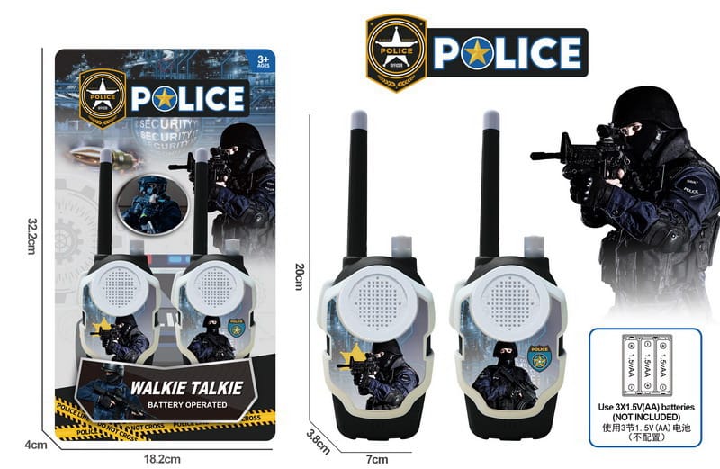 Battery Operated Police Walkie Talkie Toy – Light & Sound Role Play Set -  Get deals pk