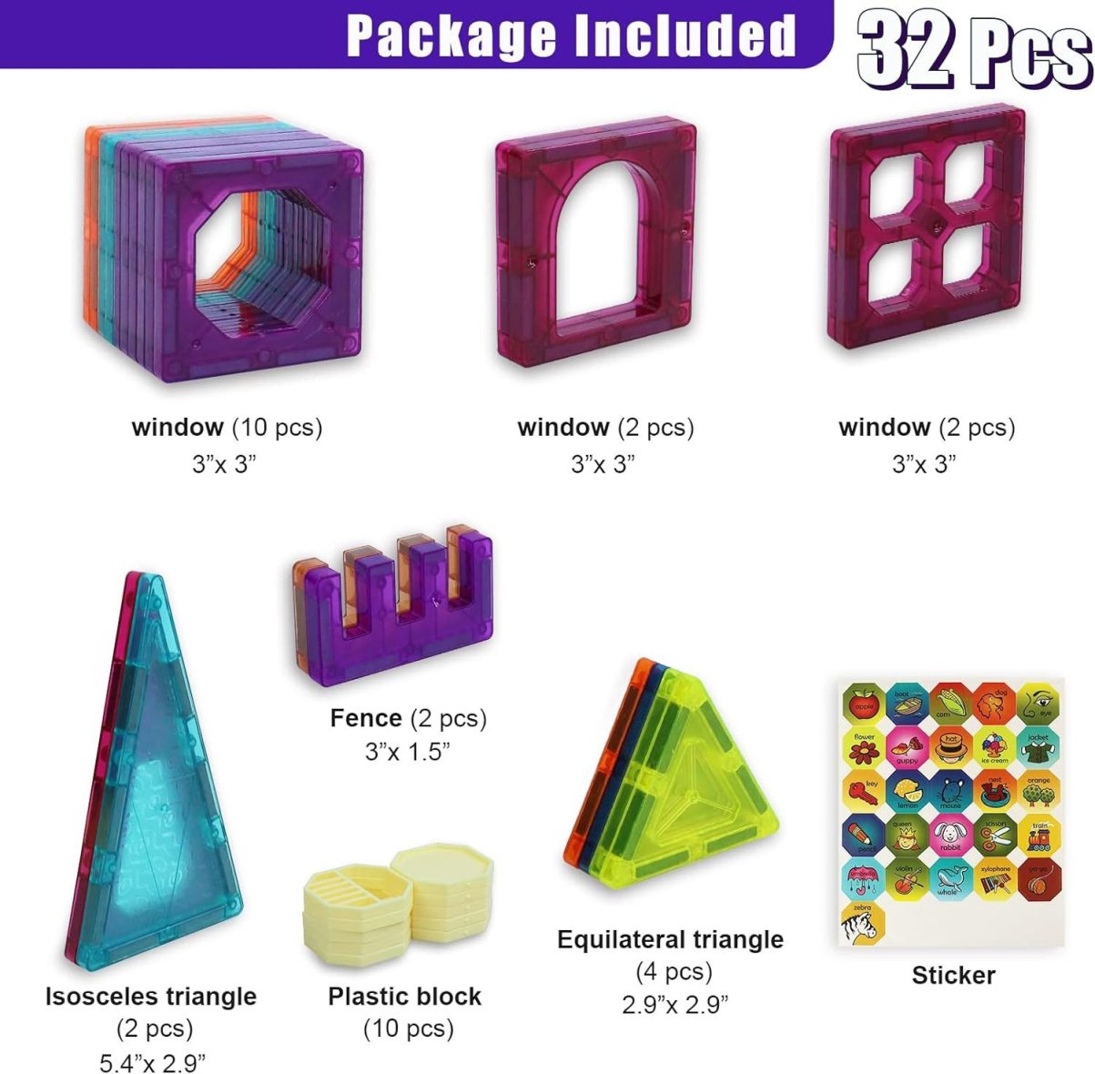 Magnetic Construction Tiles -  Get deals pk
