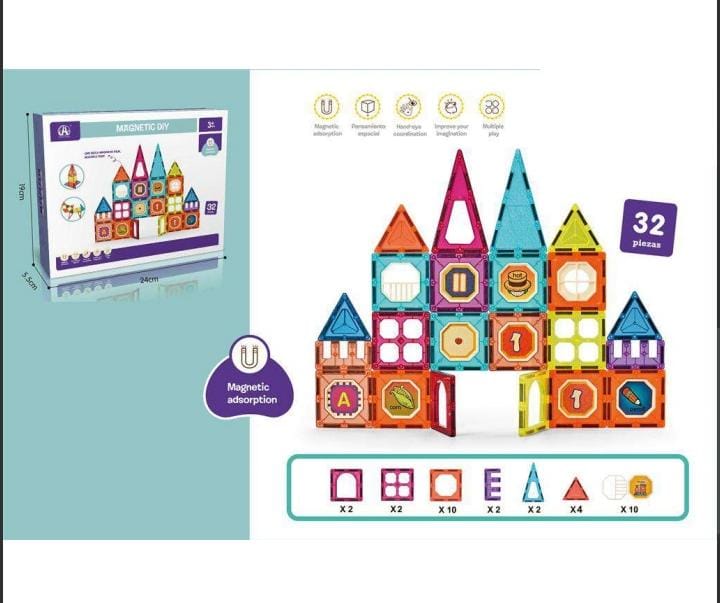 Magnetic Construction Tiles -  Get deals pk