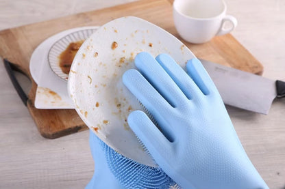 Silicone Dish Washing Gloves Non-Slip Waterproof Kitchen Gloves Pakistan
