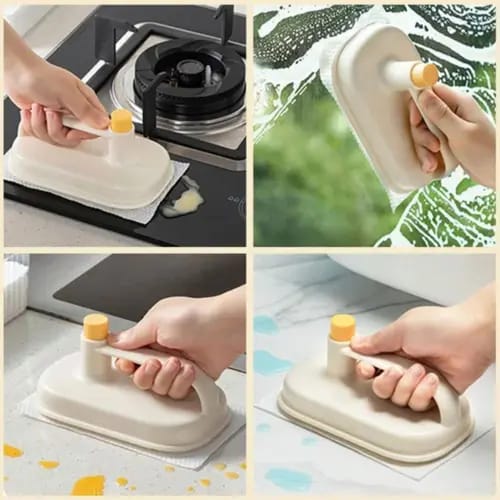 Multipurpose Kitchen Cleaning Brush – Hands-Free Grease & Stain Remover with Reusable Dirt Removal Pad -  Get deals pk
