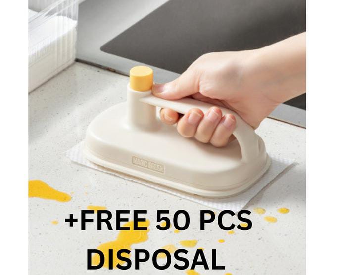 Multipurpose Kitchen Cleaning Brush – Hands-Free Grease & Stain Remover with Reusable Dirt Removal Pad -  Get deals pk