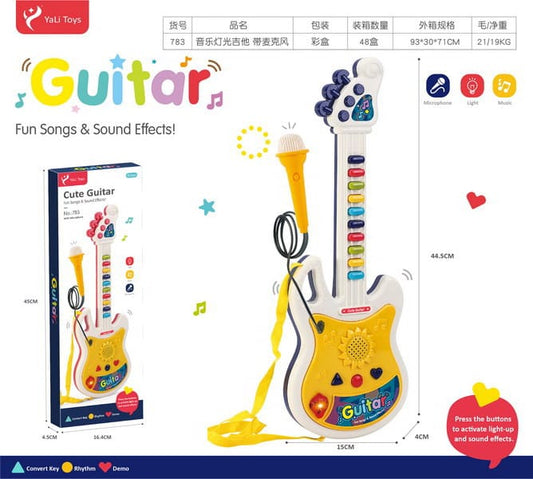 Big Size Electric Toy Guitar with Lights, Sound & Mic – Musical Play for Kids -  Get deals pk