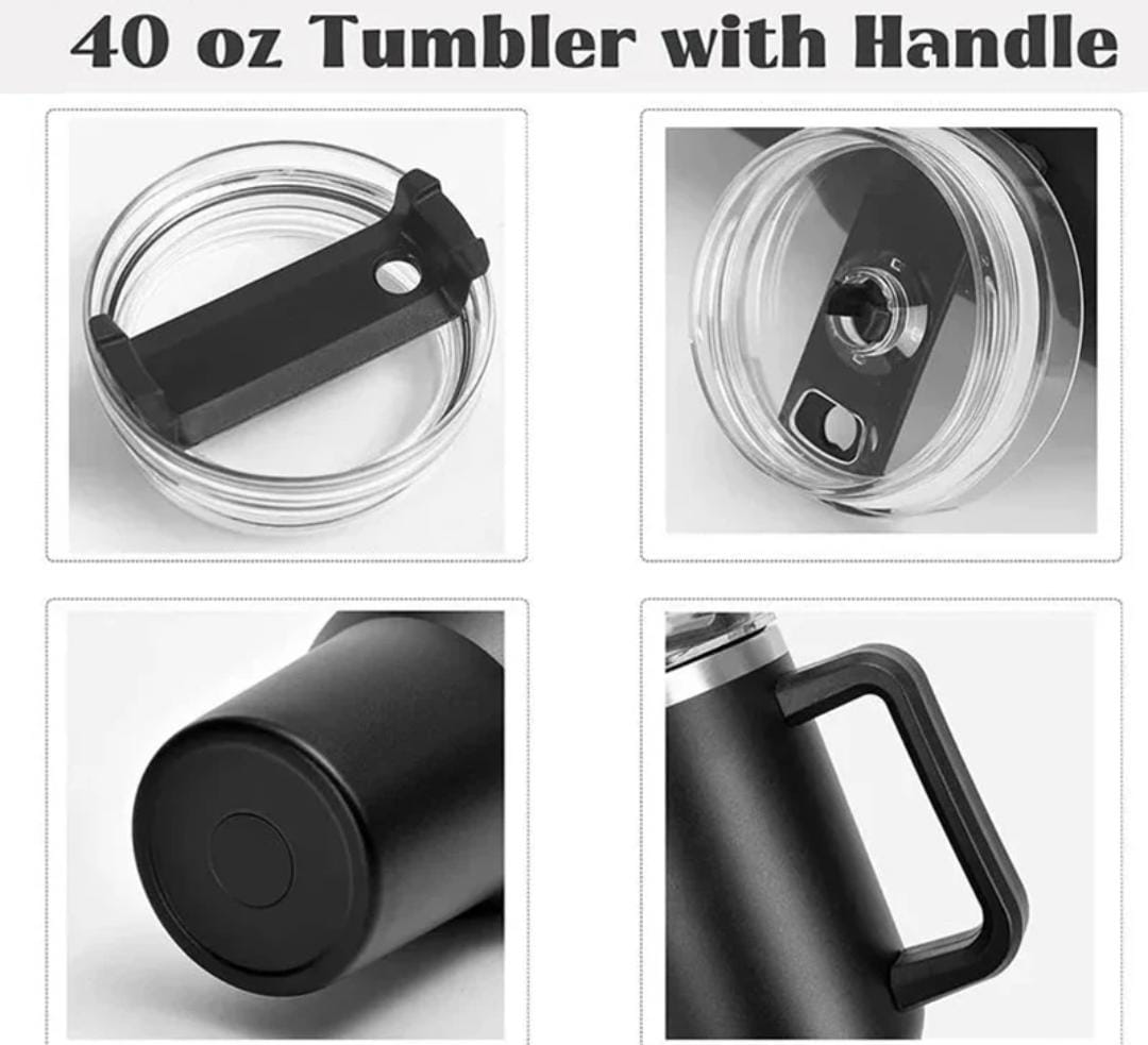 1200 ml Tumbler with Handle Straw(Random color)
