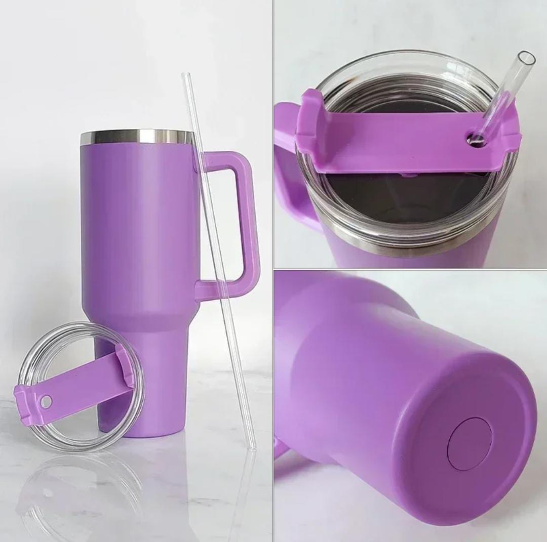 1200 ml Tumbler with Handle Straw(Random color)