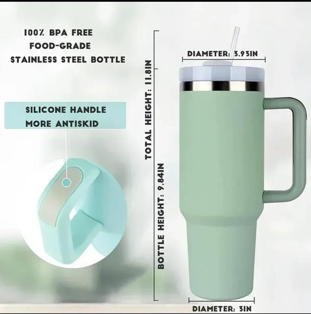 1200 ml Tumbler with Handle Straw(Random color)