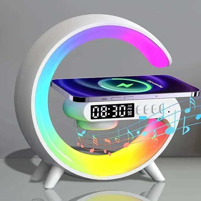 Mini G Type Wireless Charging Alarm Clock & Lamp -  Get deals pk