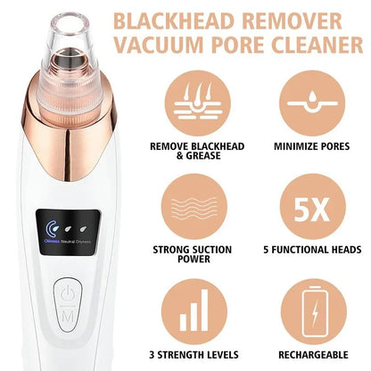🌟 Blackhead Remover Vacuum – USB Rechargeable Pore Cleaner Kit -  Get deals pk