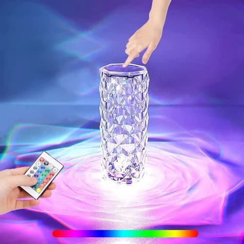 Crystal Diamond Table Lamp, 16 Color Changing Touch Lamp USB Rechargeable Romantic Rose Diamond Table Lamps, Remote Touch Creative Lights for Bedroom Living Room Party Dinner Decor - Online Shopping in Pakistan: Beauty, Fashion, Electronics, Sports & Lifestyle, VR, Skincare