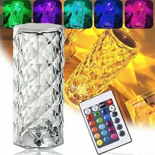 Crystal Diamond Table Lamp, 16 Color Changing Touch Lamp USB Rechargeable Romantic Rose Diamond Table Lamps, Remote Touch Creative Lights for Bedroom Living Room Party Dinner Decor - Online Shopping in Pakistan: Beauty, Fashion, Electronics, Sports & Lifestyle, VR, Skincare
