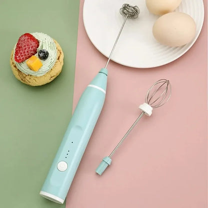 Electric Milk Frother Portable Egg Beater/Coffee Beater USB Rechargeable Handheld Coffee Blender Milk Shaker Mixer Foamer Food Blender -  Get deals pk