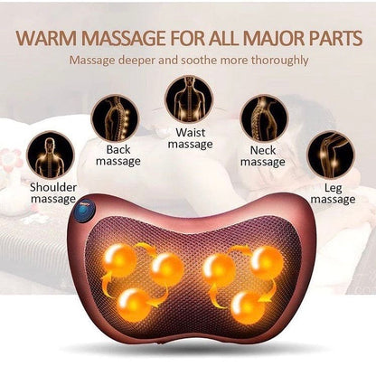 Multifunctional Electric Body Massager Pillow with Heat – Deep Tissue Kneading, 4 Massage Heads for Back, Neck & Shoulder Pain Relief -  Get deals pk