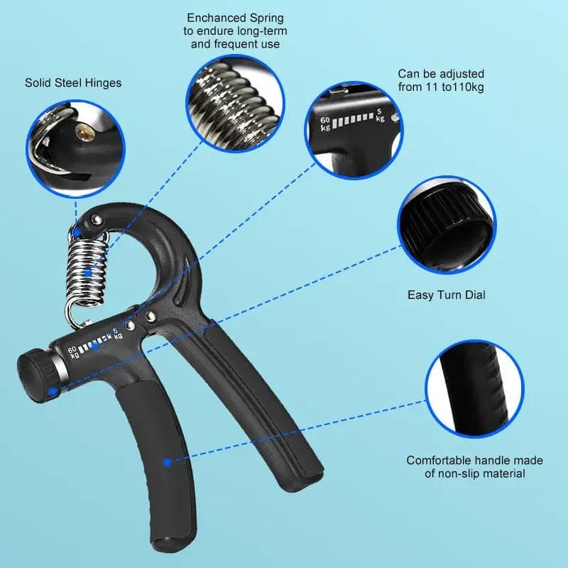 Adjustable Hand Gripper Strengthener – R-Type Spring Grip, Wrist & Forearm Exerciser for Muscle Building, Rehab & Fitness Training -  Get deals pk