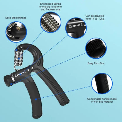 Adjustable Hand Gripper Strengthener – R-Type Spring Grip, Wrist & Forearm Exerciser for Muscle Building, Rehab & Fitness Training -  Get deals pk