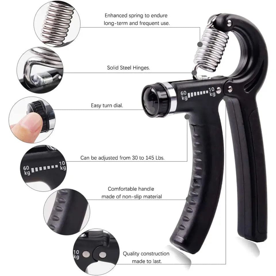 Adjustable Hand Gripper Strengthener – R-Type Spring Grip, Wrist & Forearm Exerciser for Muscle Building, Rehab & Fitness Training -  Get deals pk