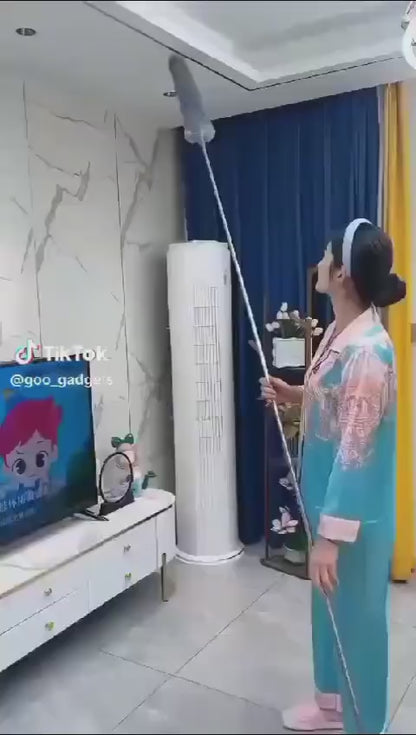 2.8m Microfiber Duster with Telescopic Stainless Steel Pole – Ceiling, Fan & Furniture Cleaning Tool