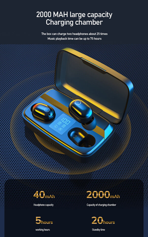 A10s Wireless Headset Earbuds With Power-Bank -  Get deals pk